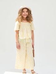 Raffya Yellow Zebra 100% Cotton Top and Trousers Set - Image 1 of 6