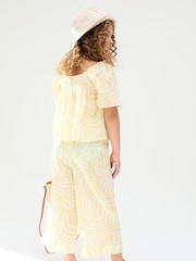 Raffya Yellow Zebra 100% Cotton Top and Trousers Set - Image 2 of 6