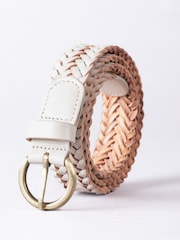 Песочный - Lakeland Leather Stone Waverton Woven Belt - Image 2 of 3