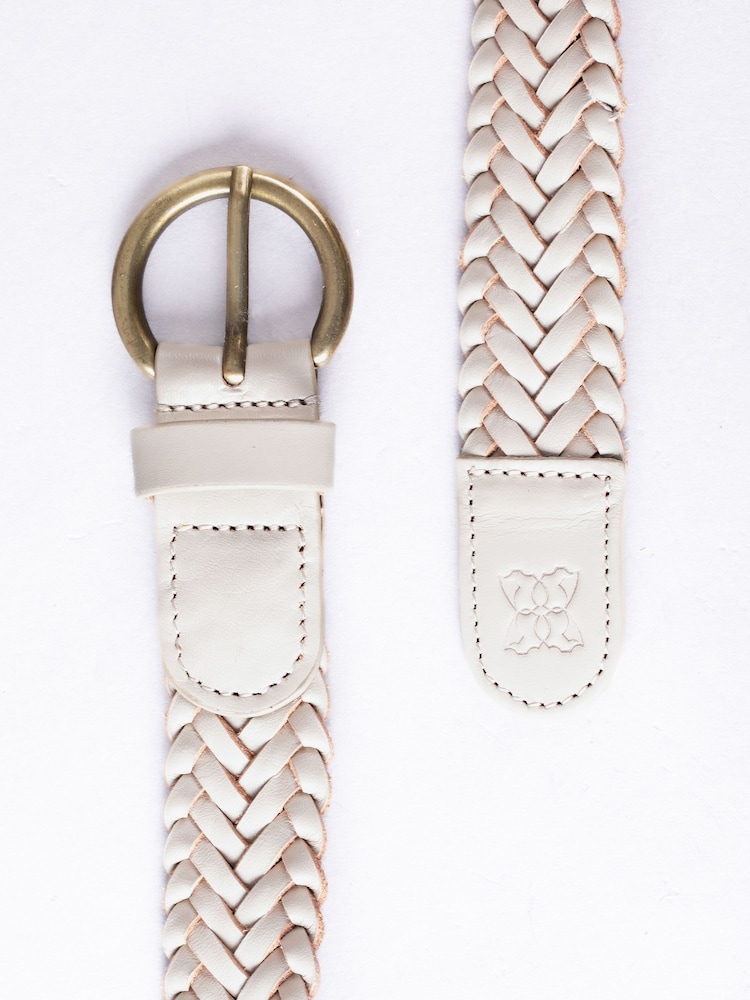Песочный - Lakeland Leather Stone Waverton Woven Belt - Image 3 of 3