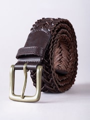 Lakeland Leather Brown Howbeck Leather Braided Belt - Image 1 of 1