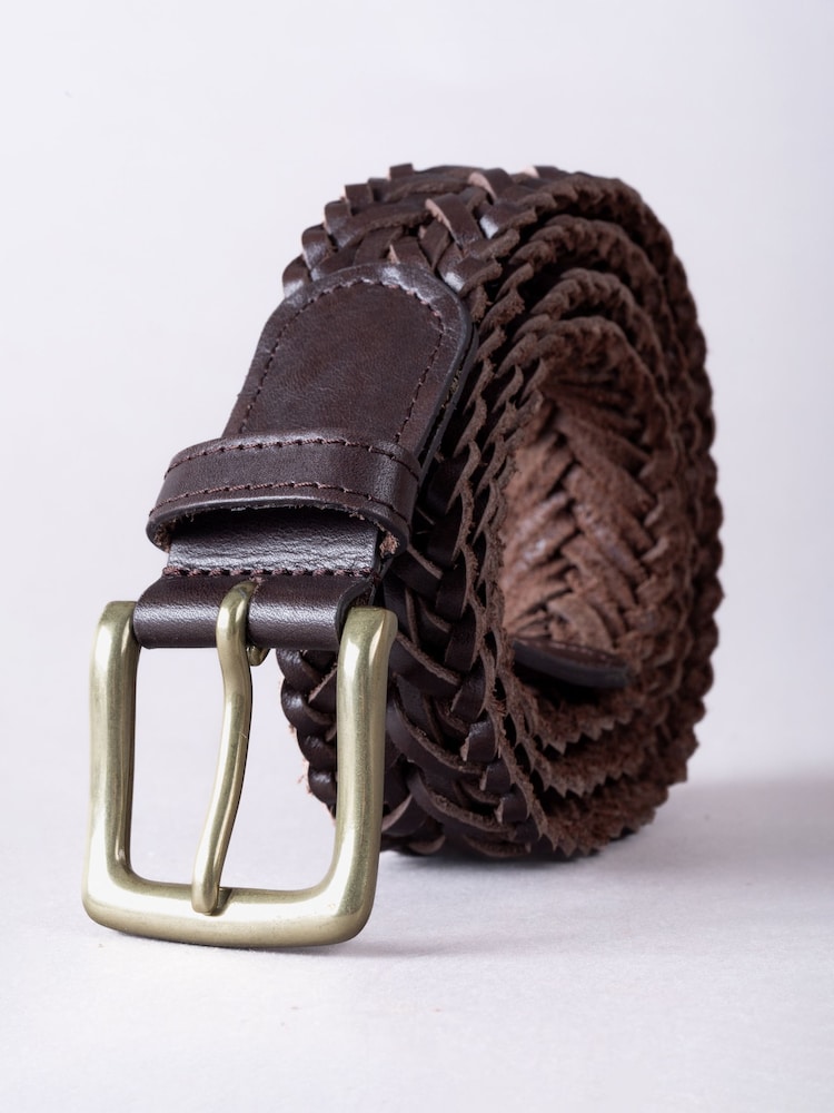 Lakeland Leather Brown Howbeck Leather Braided Belt - Image 1 of 1