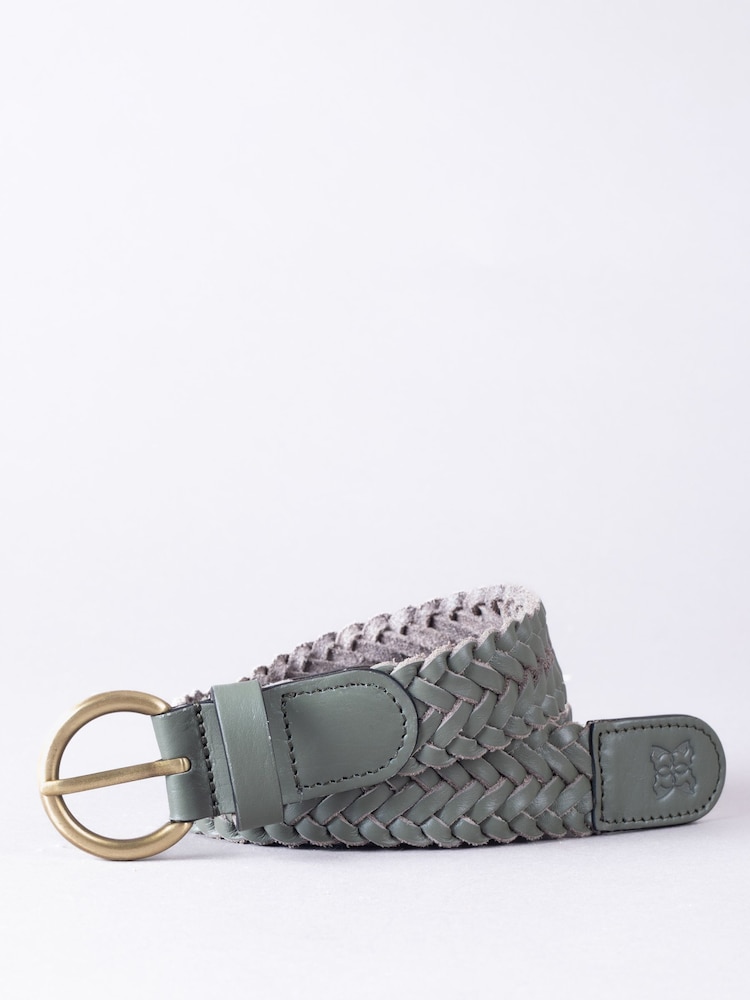 Зеленый - Lakeland Leather Stone Waverton Woven Belt - Image 1 of 3