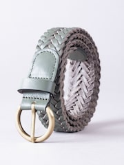 Зеленый - Lakeland Leather Stone Waverton Woven Belt - Image 2 of 3