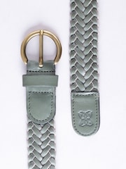 Зеленый - Lakeland Leather Stone Waverton Woven Belt - Image 3 of 3