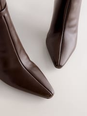 Chocolate Brown Forever Comfort® Knee High Hardware Trim Heeled Boots - Image 3 of 5