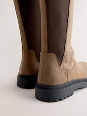 Cuero desgastado en marrón chocolate - Botas hasta la rodilla con doble hebilla y puntera redonda Forever Comfort® - Imagen 3 de 5