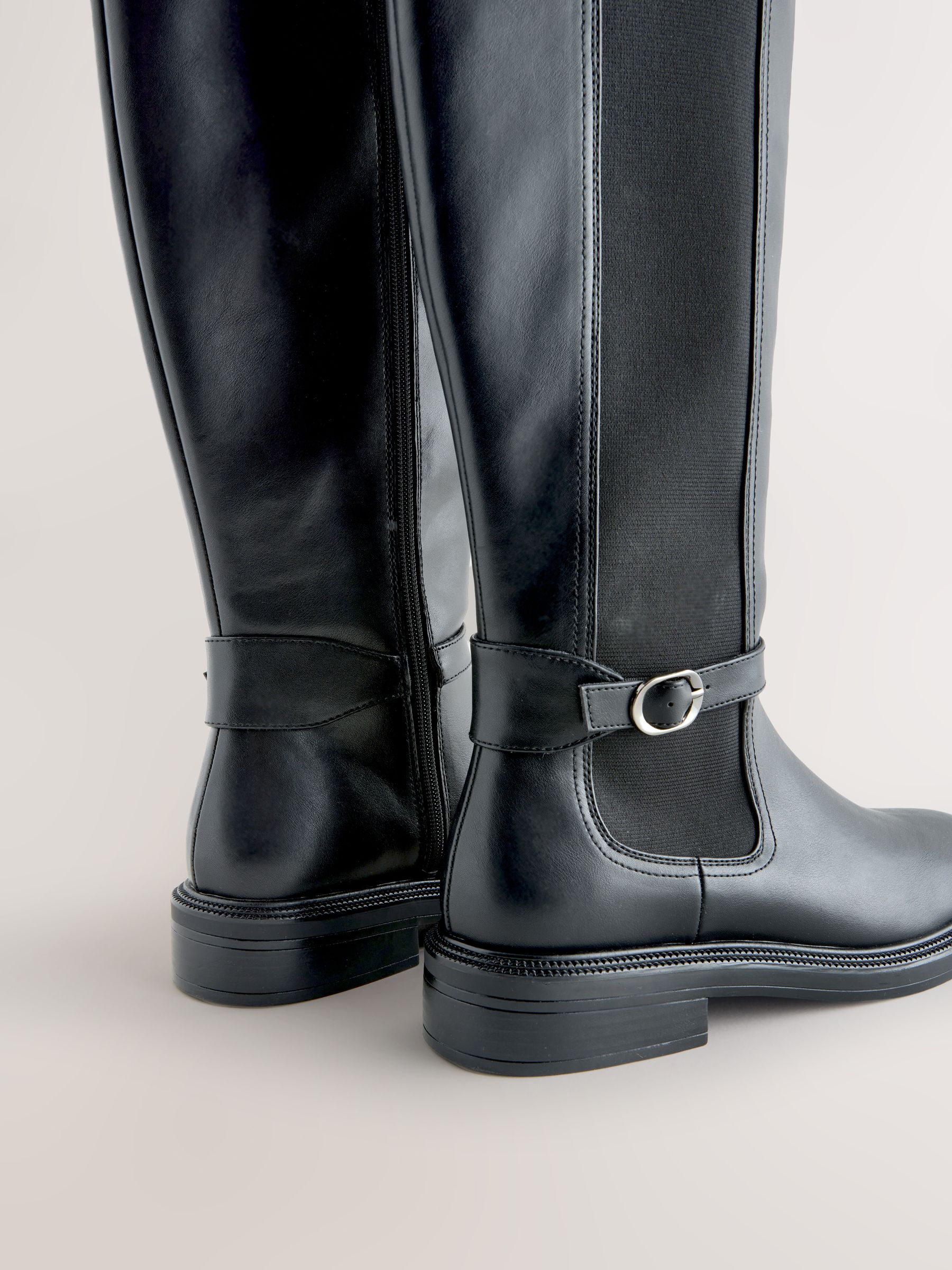 Buy Black Standard/Wide Fit Forever Comfort® Buckle Detail Riding