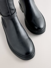 Black Standard/Wide Fit Forever Comfort® Round Toe Buckle Detail Knee High Boots - Image 5 of 5