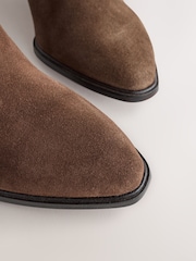 Chocolate Brown Suede Forever Comfort® Studded Knee High Block Heel Boots - Image 8 of 10