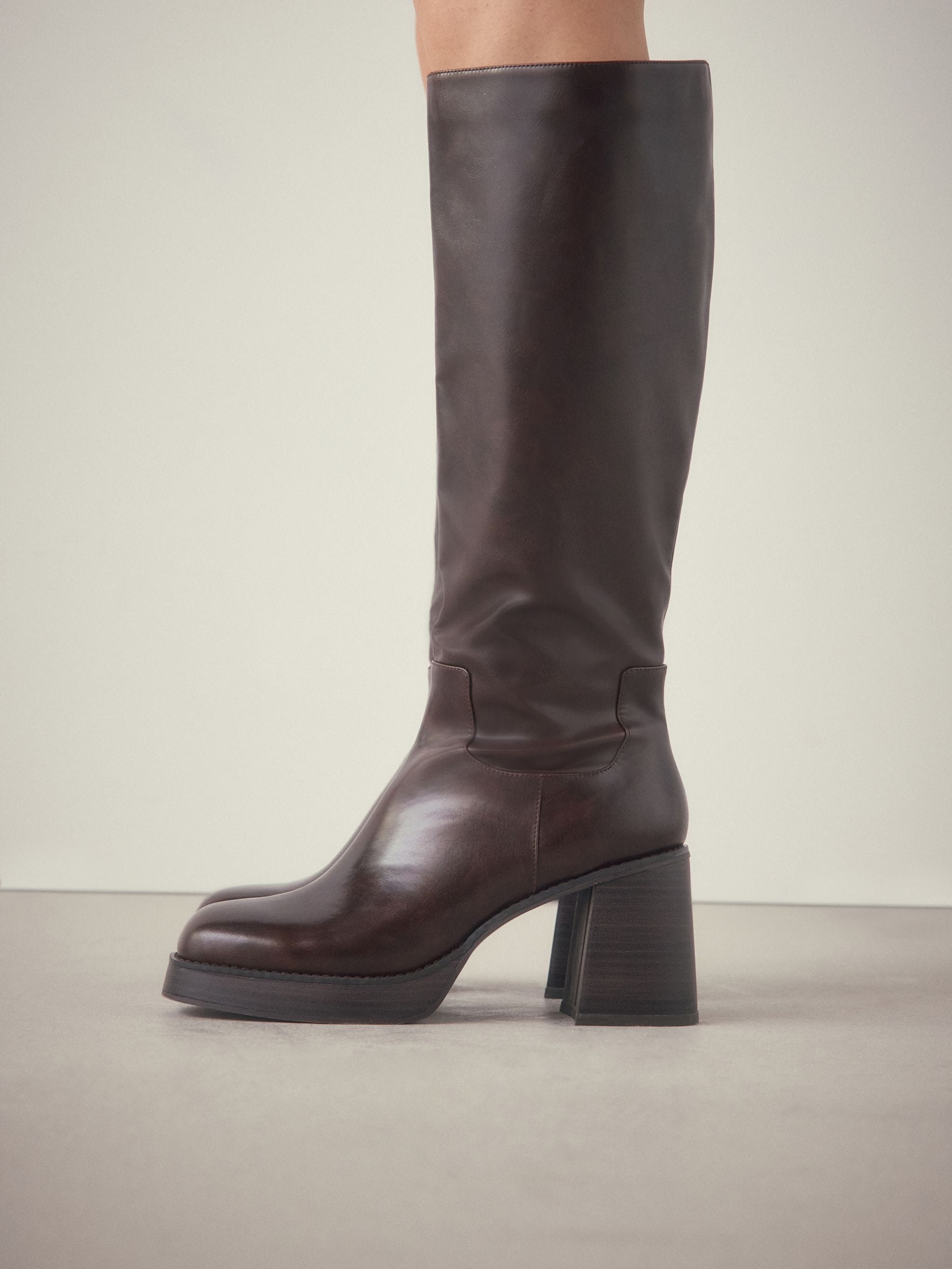 Buy Chocolate Brown Forever Comfort® Knee High Platform Boots from