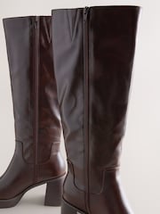 Chocolate Brown Forever Comfort® Knee High Platform Boots - Image 4 of 5