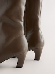 Olive Green Forever Comfort® Curved Heel Knee High Boots - Image 3 of 5