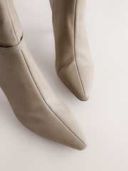 Taupe Forever Comfort® Knee High Hardware Trim Heeled Boots - Image 4 of 5