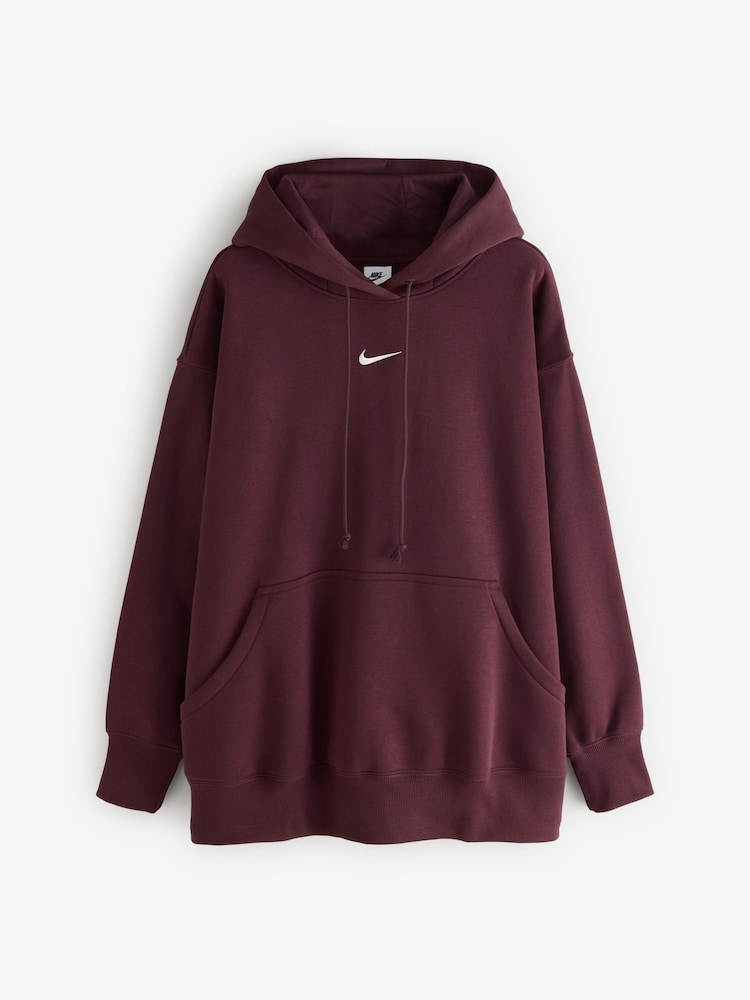 Nike Burgundy Crush Curve Phoenix Fleece Oversized Pullover Hoodie - Image 1 of 1 Nike Burgundy Crush Curve Phoenix Fleece Oversized Pullover Hoodie - Image 1 of 1