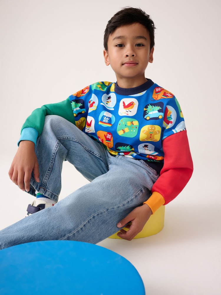 Little Bird by Jools Oliver Multi Jersey Snow Globe Printed Christmas Sweatshirt - Image 2 of 11 Little Bird by Jools Oliver Multi Jersey Snow Globe Printed Christmas Sweatshirt - Image 2 of 11