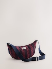self. Navy/Burgundy Stripe Quilted Sling Bag - Image 1 of 9