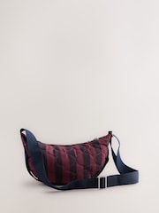self. Navy/Burgundy Stripe Quilted Sling Bag - Image 2 of 9