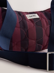 self. Navy/Burgundy Stripe Quilted Sling Bag - Image 4 of 9