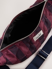 self. Navy/Burgundy Stripe Quilted Sling Bag - Image 5 of 9