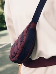self. Navy/Burgundy Stripe Quilted Sling Bag - Image 8 of 9