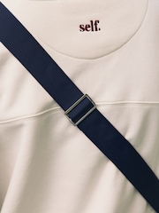 self. Navy/Burgundy Stripe Quilted Sling Bag - Image 9 of 9