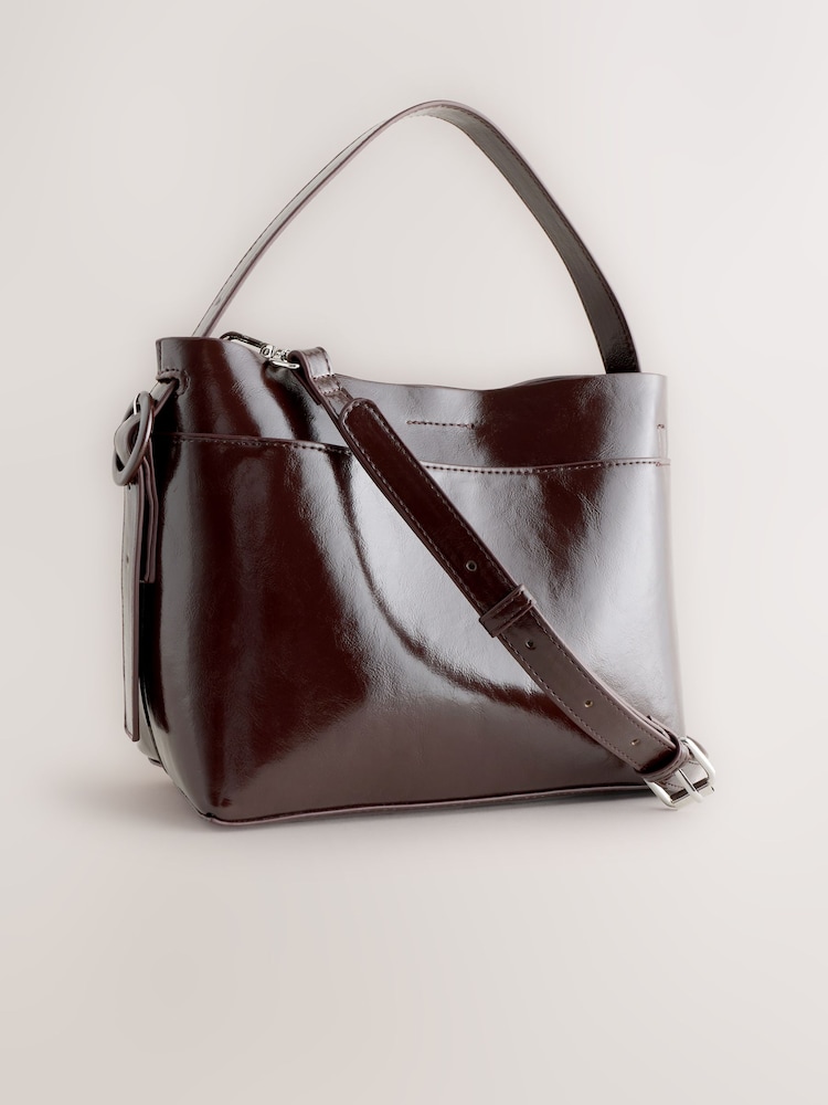 Cherry Red Mini Bucket Bag - Image 1 of 8