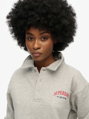 Superdry Grey Country Club Rugby Sweatshirt - Image 3 of 6