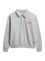 Superdry Grey Country Club Rugby Sweatshirt - Image 5 of 6