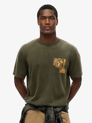 Superdry Green 100% Cotton Trade Tools Loose T-Shirt - Image 1 of 6
