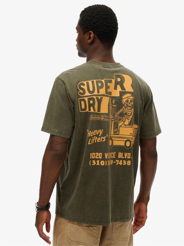 Superdry Green 100% Cotton Trade Tools Loose T-Shirt - Image 2 of 6