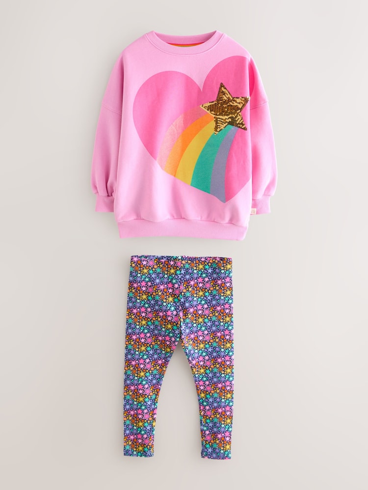 Little Bird by Jools Oliver 2 Piece Love and Rainbow Jumper and Leggings Set - صورة 1 من 4