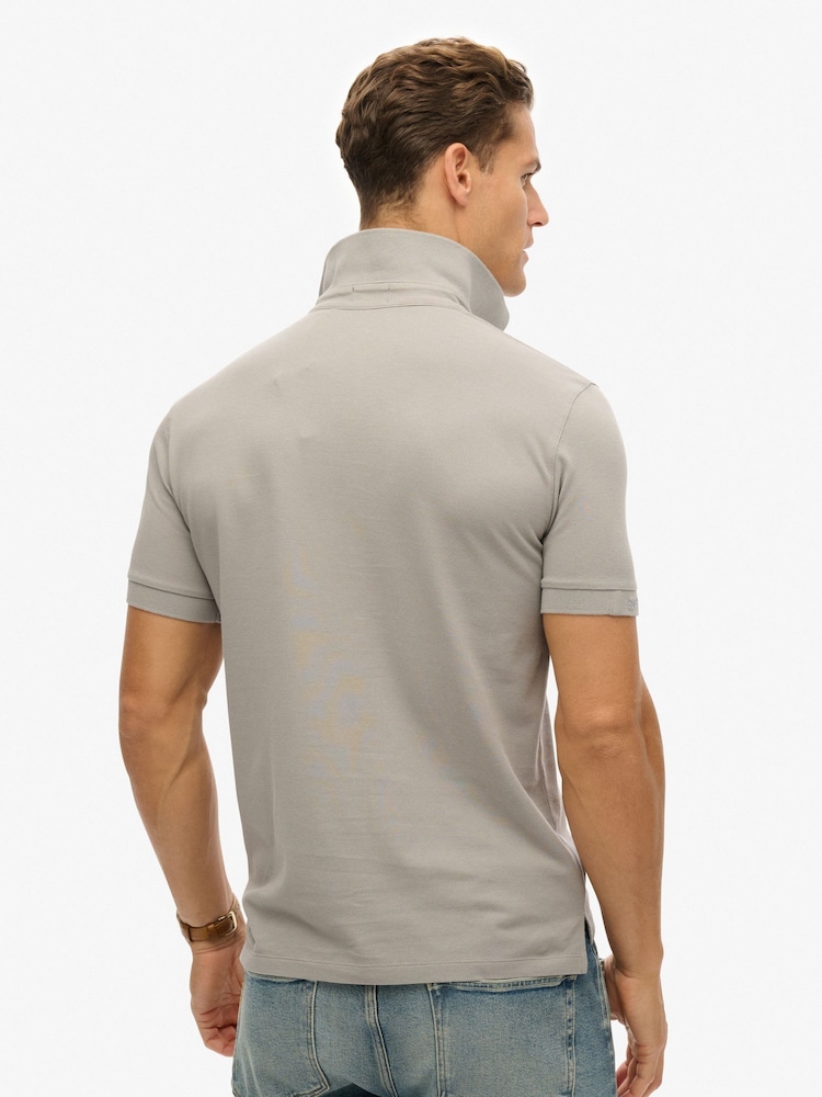 Superdry Grey City Pique Polo Shirt - Image 2 of 6