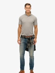 Superdry Grey City Pique Polo Shirt - Image 4 of 6