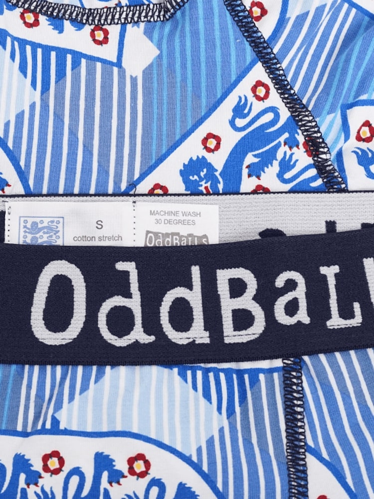 OddBalls Light Blue England FA Retro Mens Boxer Shorts - Image 4 of 4