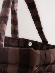 Mauve Stripe Quilted Nylon Shoulder Bag - Image 4 of 5