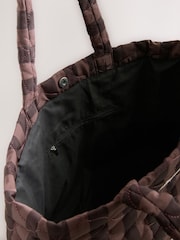Mauve Stripe Quilted Nylon Shoulder Bag - Image 5 of 5