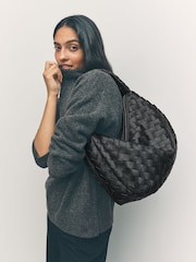Black Weave Shoulder Bag - Image 2 of 5