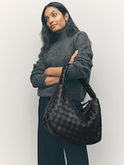 Black Weave Shoulder Bag - Image 3 of 5