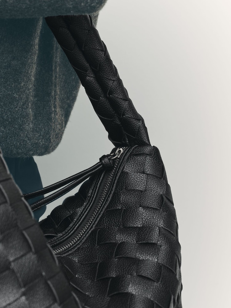 Black Weave Shoulder Bag - Image 5 of 5
