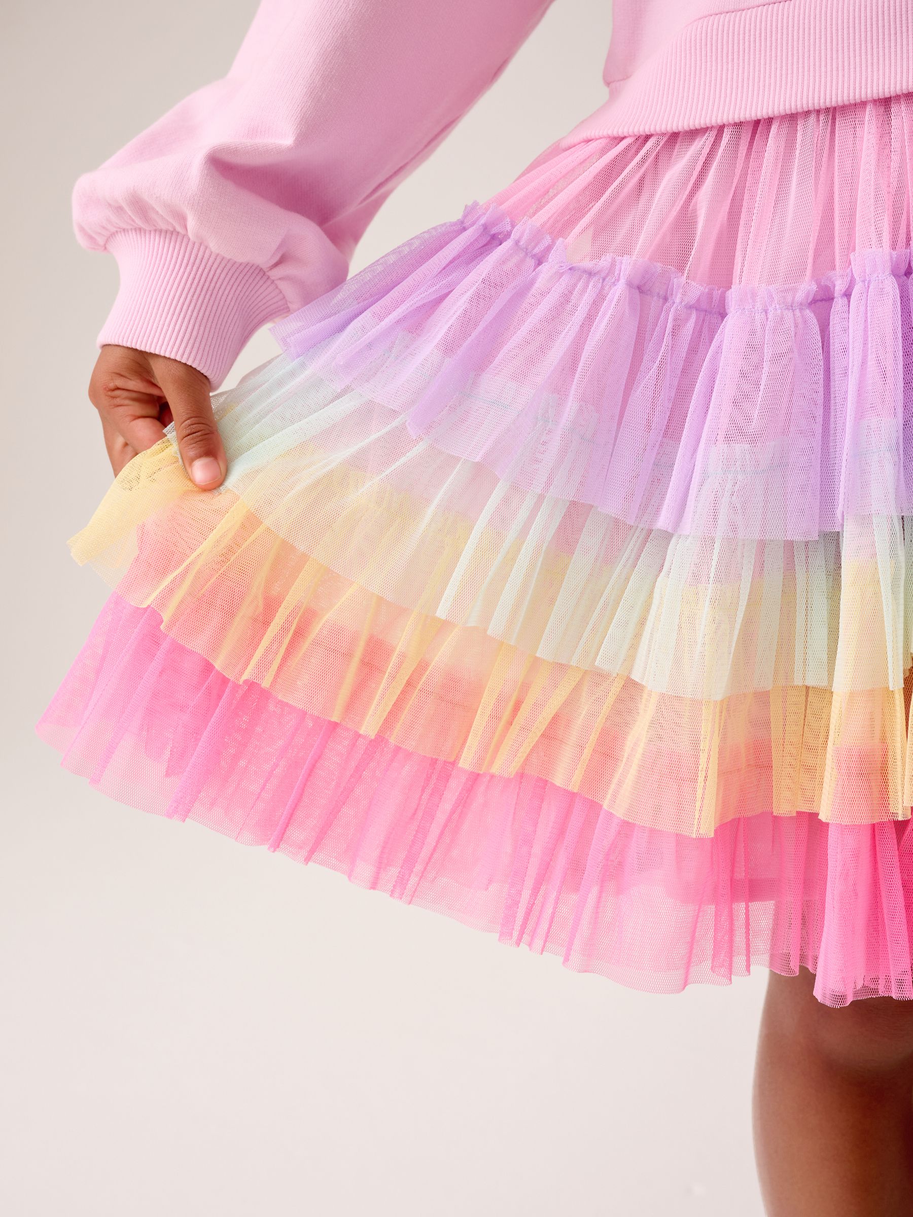 Buy Little Bird by Jools Oliver Pink Sweat And Rainbow Tutu Dress