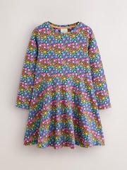 Little Bird by Jools Oliver Navy Rainbow Long Sleeve Skater Dress - Image 6 of 10