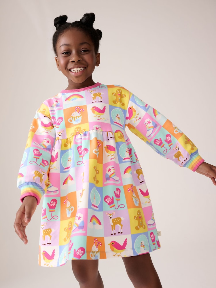 Little Bird by Jools Oliver Multi Christmas Skater Sweat Dress - Image 1 of 9 Little Bird by Jools Oliver Multi Christmas Skater Sweat Dress - Image 1 of 9