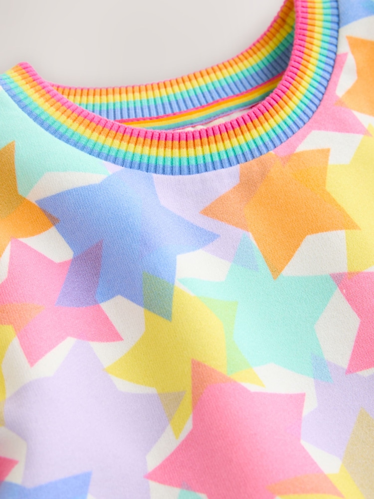 Little Bird by Jools Oliver Pastel Rainbow Star Skater Confetti Star Sweat Dress - Image 10 of 10 Little Bird by Jools Oliver Pastel Rainbow Star Skater Confetti Star Sweat Dress - Image 10 of 10