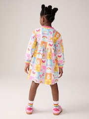 Little Bird by Jools Oliver Pastel Rainbow Star Skater Confetti Star Sweat Dress - Image 2 of 10