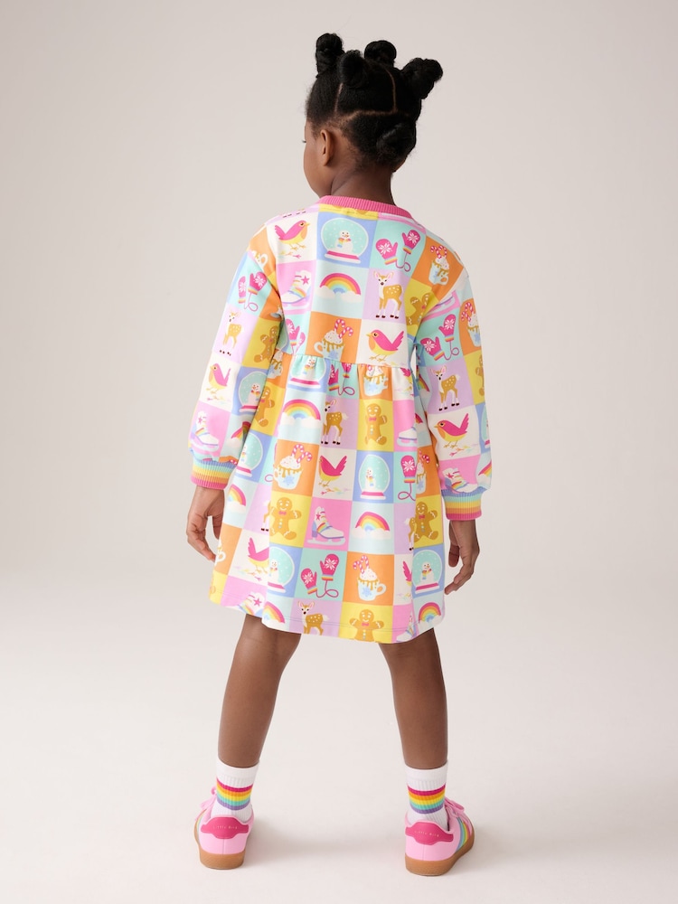 Little Bird by Jools Oliver Pastel Rainbow Star Skater Confetti Star Sweat Dress - Image 2 of 10 Little Bird by Jools Oliver Pastel Rainbow Star Skater Confetti Star Sweat Dress - Image 2 of 10