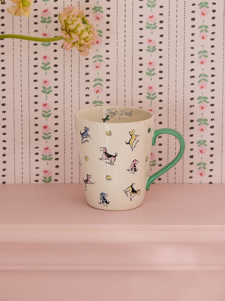 Cath Kidston Cream Dog Dad Stanley Mug - Image 1 of 3 Cath Kidston Cream Dog Dad Stanley Mug - Image 1 of 3