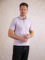 Пурпурный - Lakeland Clothing Purple Newlands Pocket Polo Shirt - Image 1 of 8