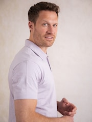 Пурпурный - Lakeland Clothing Purple Newlands Pocket Polo Shirt - Image 2 of 8