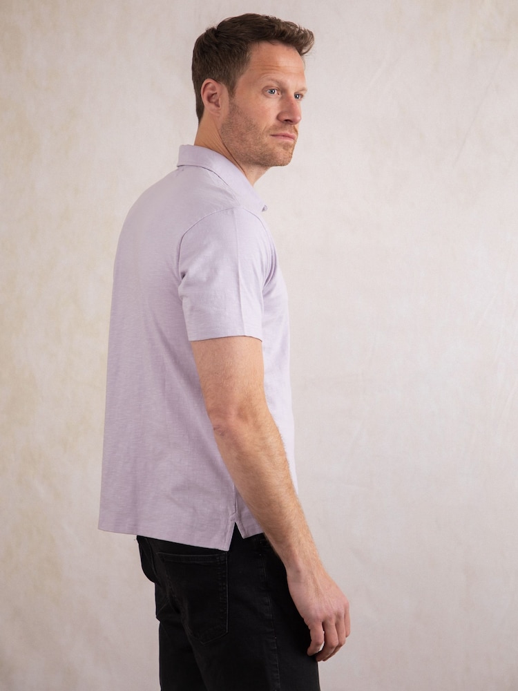 Пурпурный - Lakeland Clothing Purple Newlands Pocket Polo Shirt - Image 8 of 8
